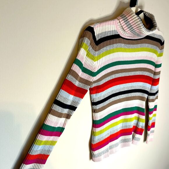 Vintage Y2K St.John’s Bay Vibrant Colors Turtle Neck Sweater Petite Small - Picture 2 of 6
